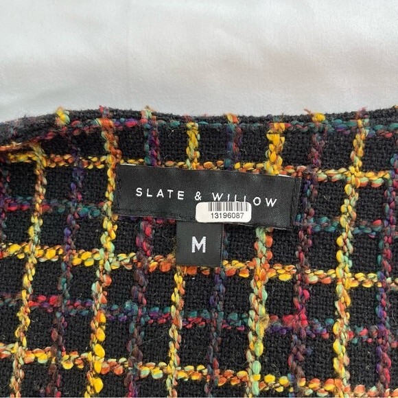Slate & Willow Size M Shaina Lined Plaid Jacket Fall Colorful Retro Ruffle - Picture 4 of 11
